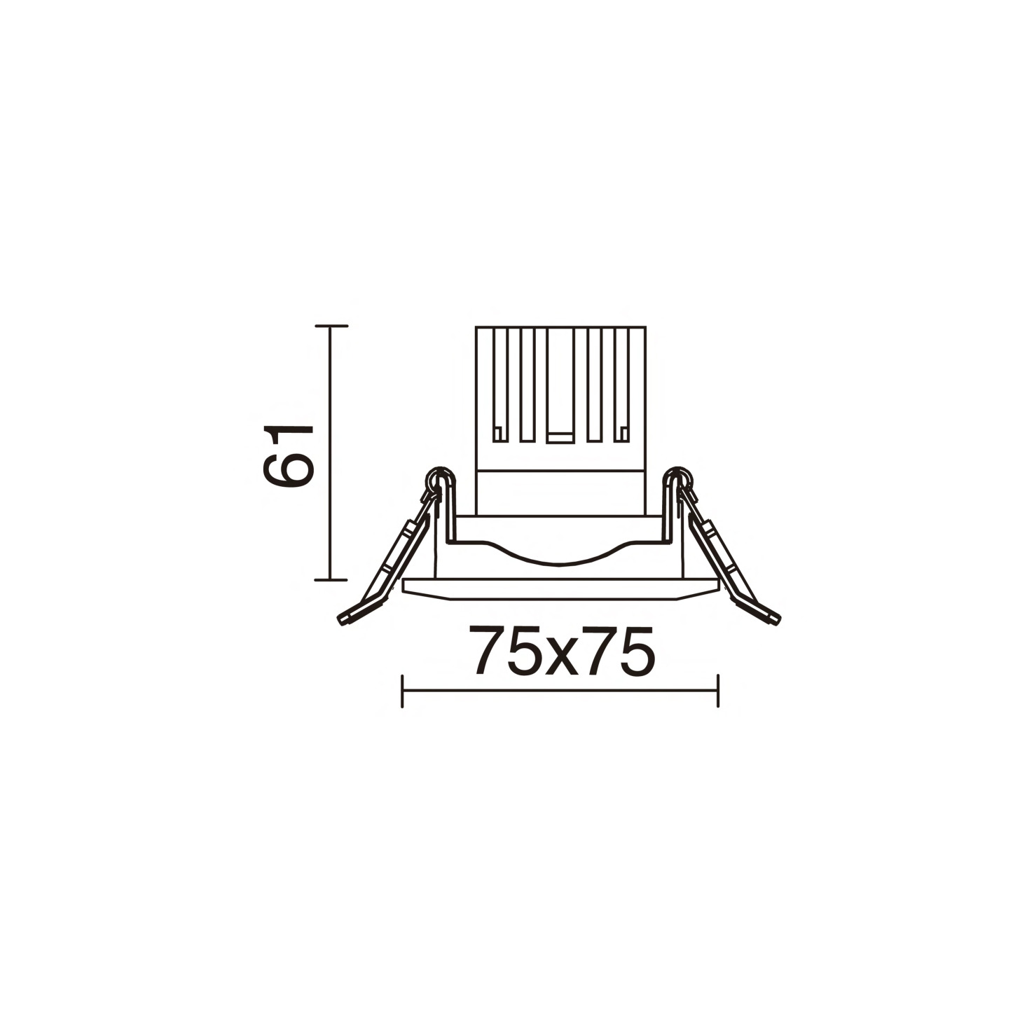 Empotrable techo NIX Fixed Square LED COB 10W 1178lm(1037lm) CRI90 4000K 60º Níquel mate