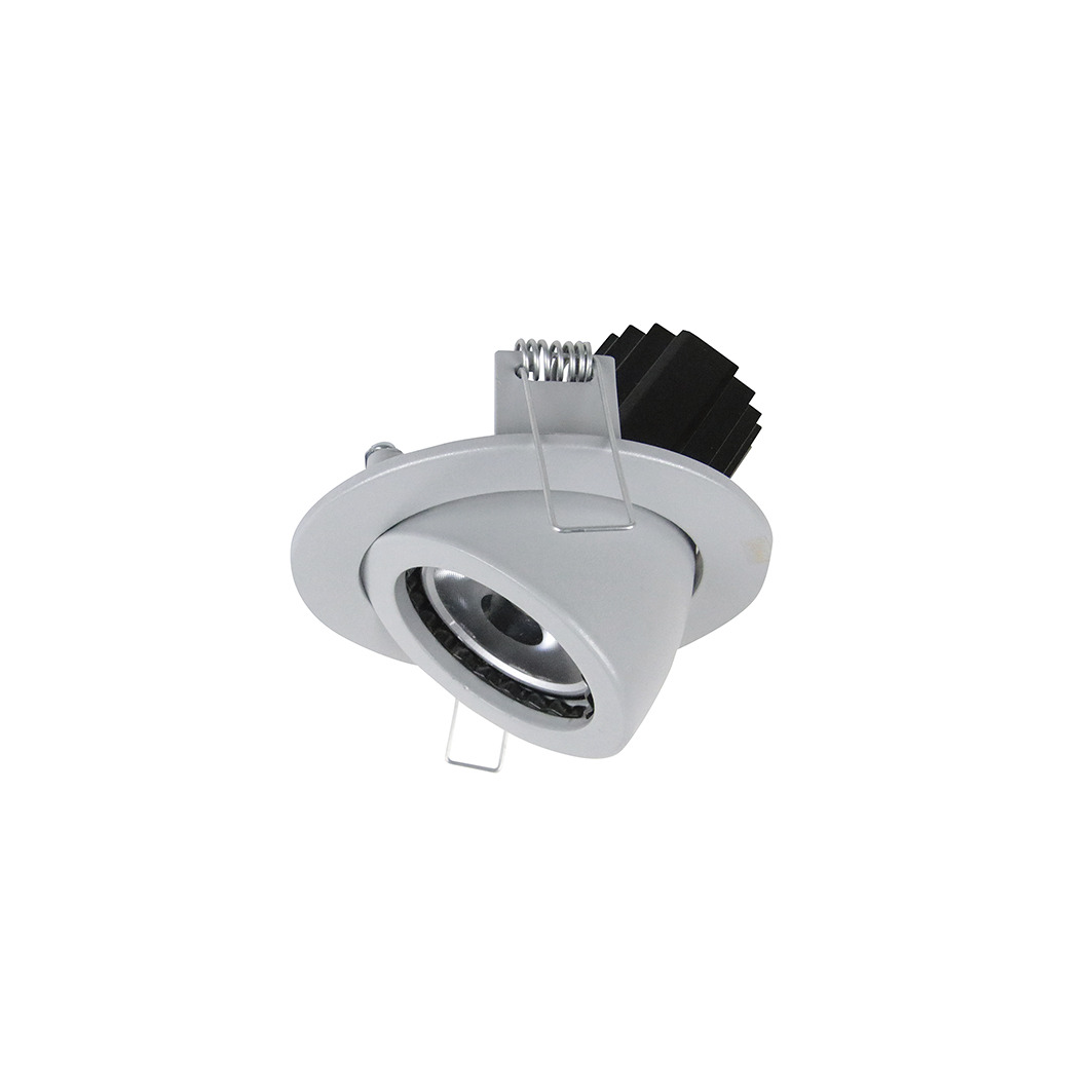 Empotrable techo tilt MINI LUNA Adjustable Round 1-10V,Push LED COB 10.10W 1031lm(792lm) CRI97 4000K 28º Gris