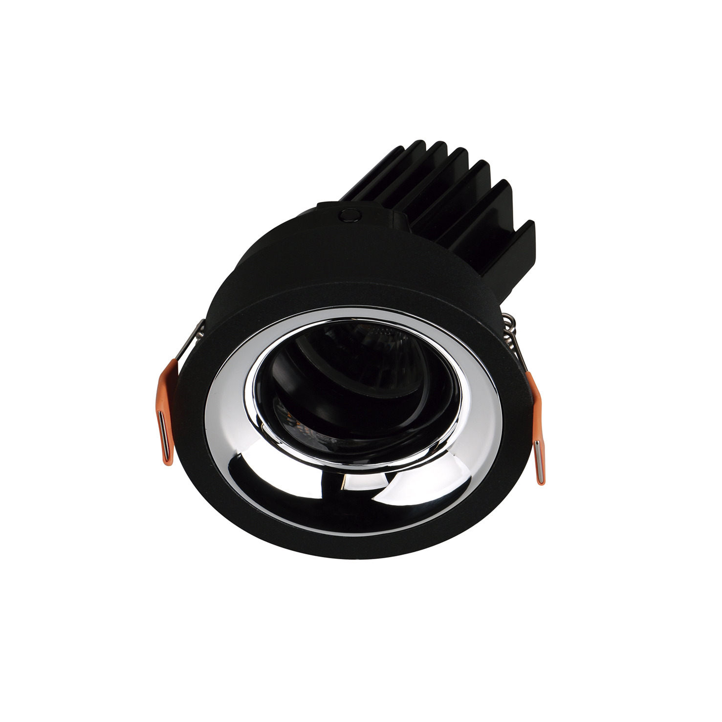 Empotrable techo tilt VIP1 Round Convex 1-10V,Push LED COB 4.70W 650lm(474lm) CRI90 2700K 18º Negro Cromo