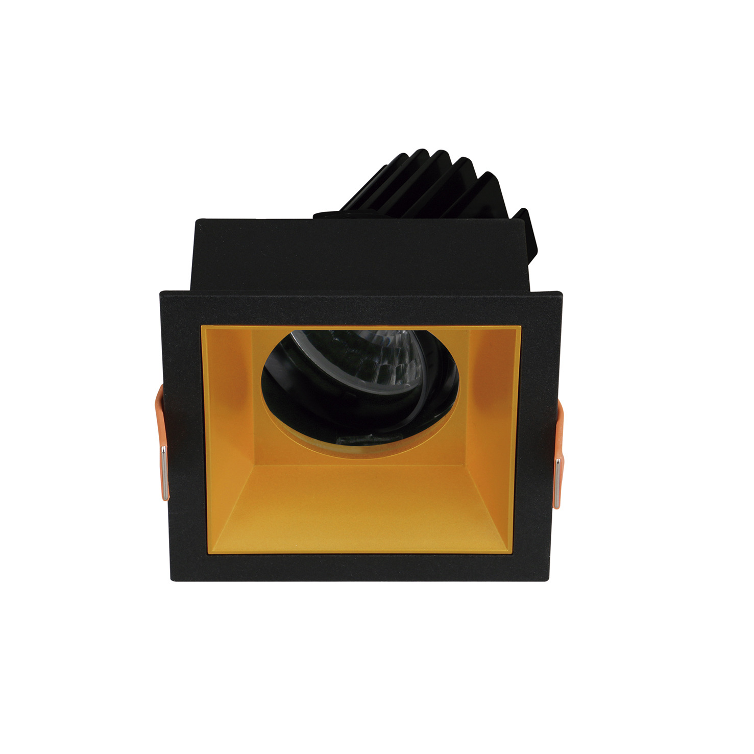 Empotrable techo tilt VIP2 Square Round 1-10V,Push LED COB 4.70W 650lm(502lm) CRI90 2700K 38º Negro Oro