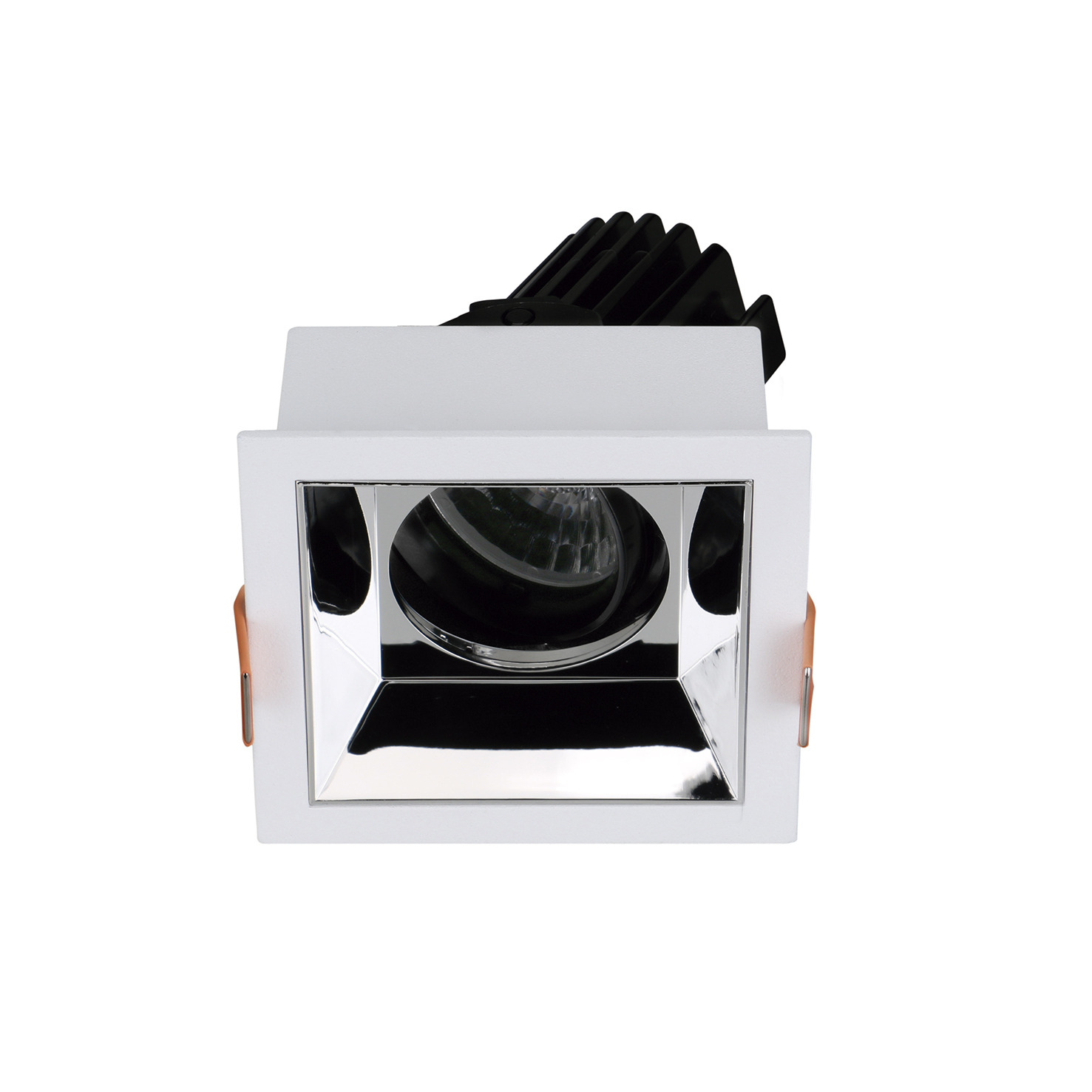Empotrable techo tilt VIP2 Square Round DALI LED COB 10.60W 1278lm/1563lm CRI90 2700K/6500K 18º Blanco Cromo