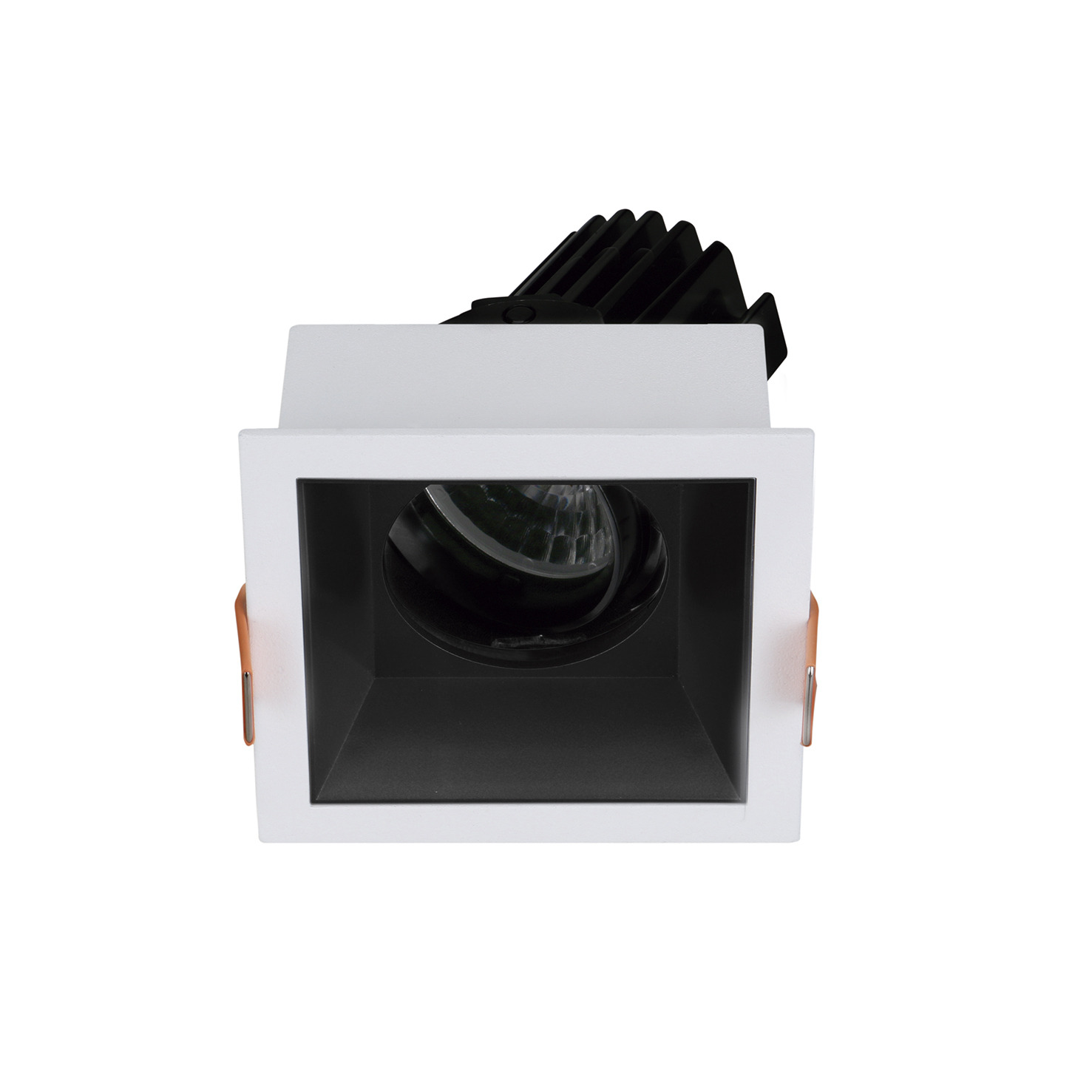 Empotrable techo tilt VIP2 Square Round 1-10V,Push LED COB 11.80W 28lm/1179lm CRI95 2000K/3000K 28º Blanco Negro