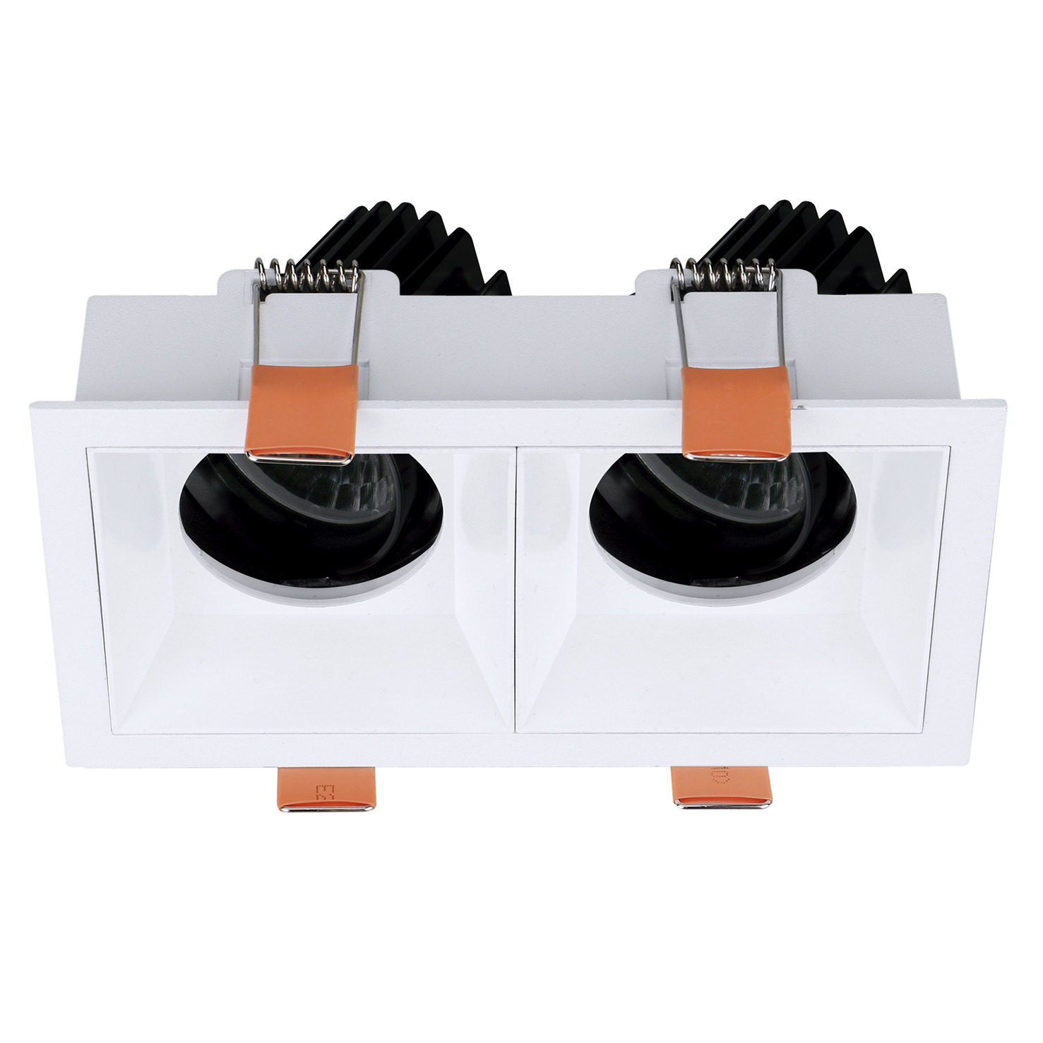 Empotrable techo tilt VIP2 2X Square Round DALI LED COB 2x10.60W 1317lm(1786lm) CRI90 2700K 50º Blanco Blanco