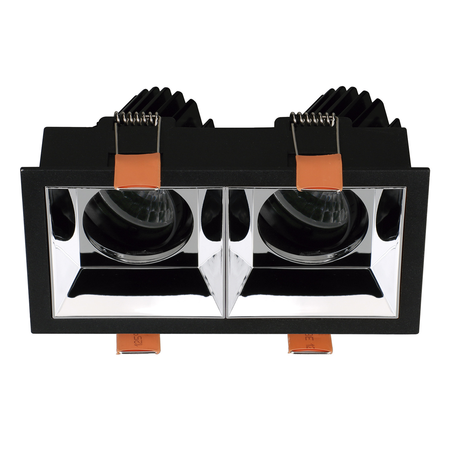 Empotrable techo tilt VIP2 2X Square Round Corte de fase L,C LED COB 2x15.60W 1940lm(2942lm) CRI90 2700K 28º Negro Cromo