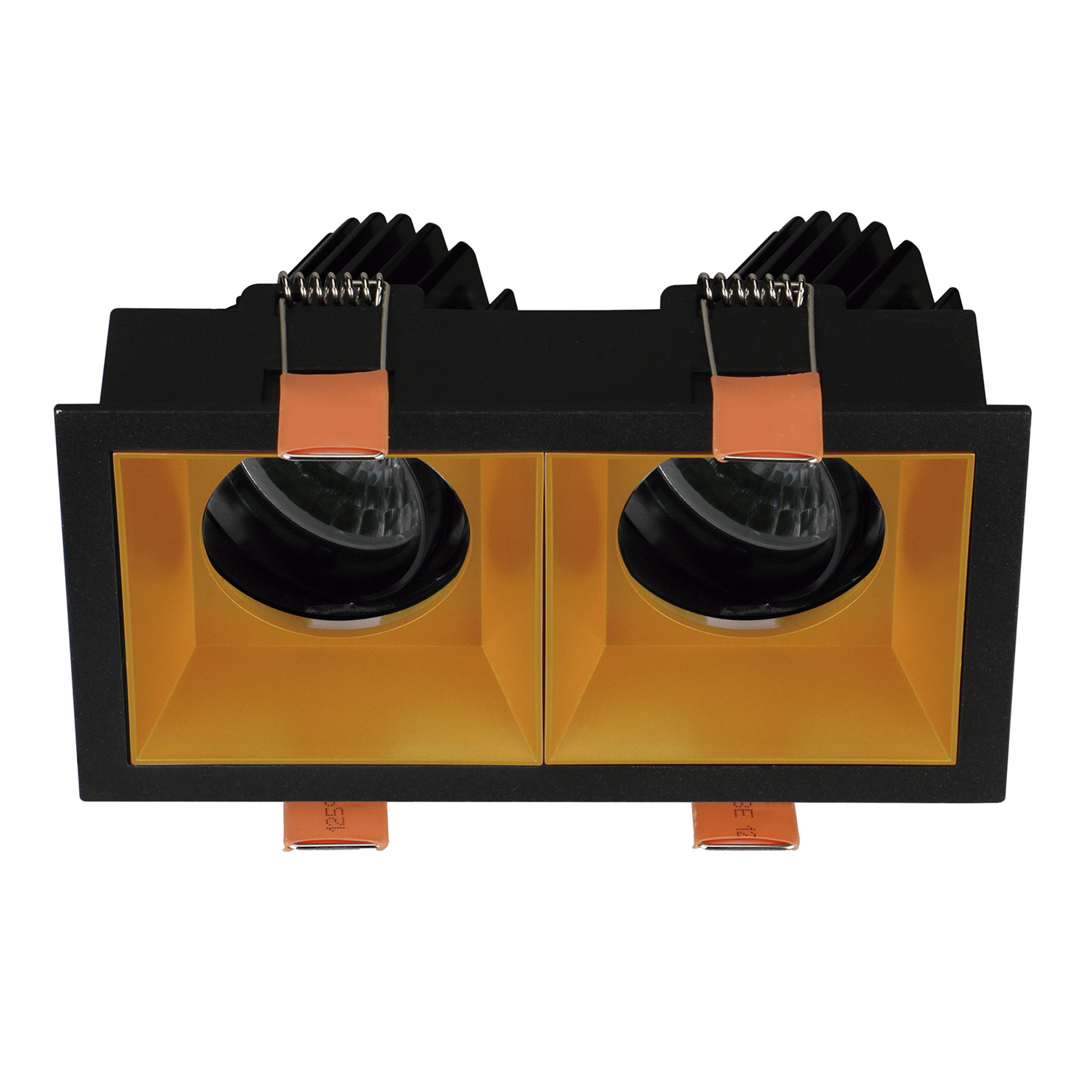 Empotrable techo tilt VIP2 2X Square Round Corte de fase L,C LED COB 2x10.60W 1376lm(1928lm) CRI90 3000K 28º Negro Oro
