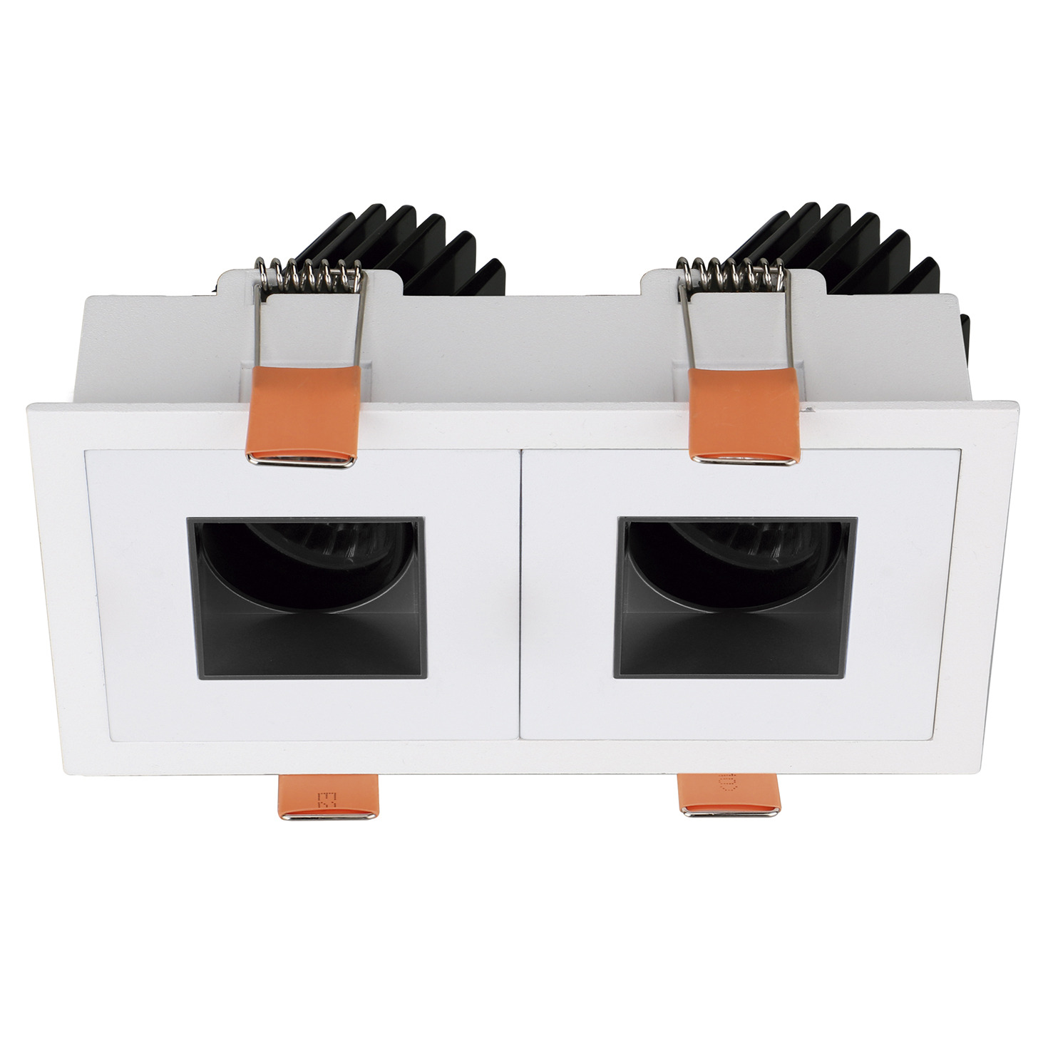 Empotrable techo tilt VIP3 2X Square Square LED COB 2x4.70W 650lm(948lm) CRI90 2700K 18º Blanco Negro