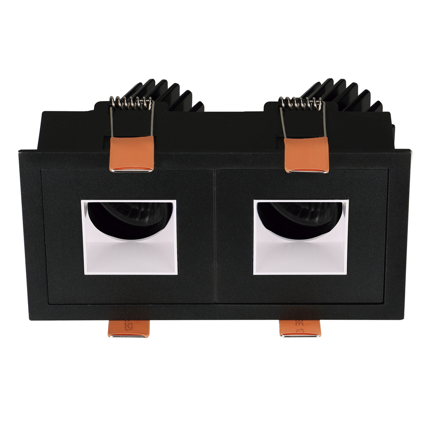 Empotrable techo tilt VIP3 2X Square Square DALI LED COB 2x4.70W 650lm(928lm) CRI90 2700K 28º Negro Blanco