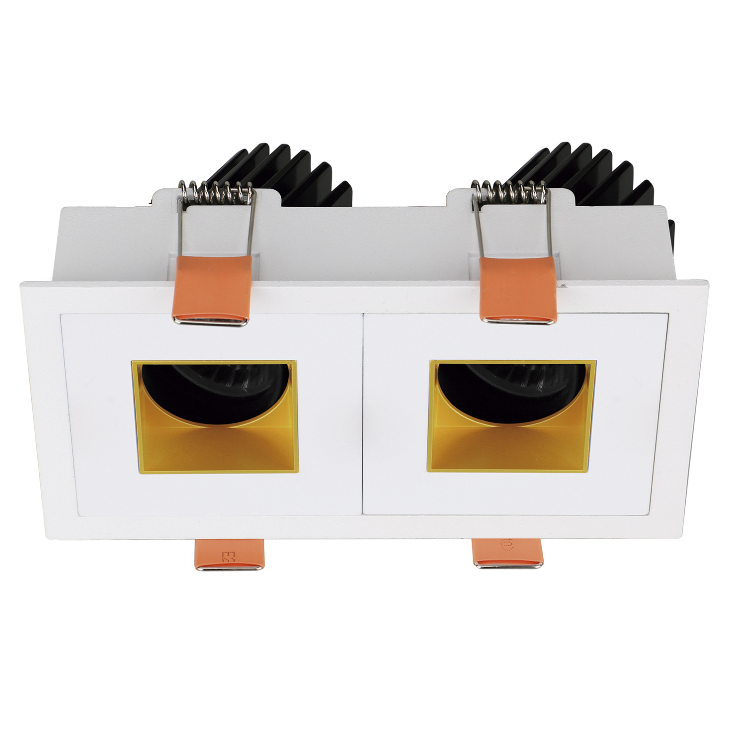 Empotrable techo tilt VIP3 2X Square Square Corte de fase L,C LED COB 2x4.70W 719lm(1110lm) CRI90 4000K 38º Blanco Oro