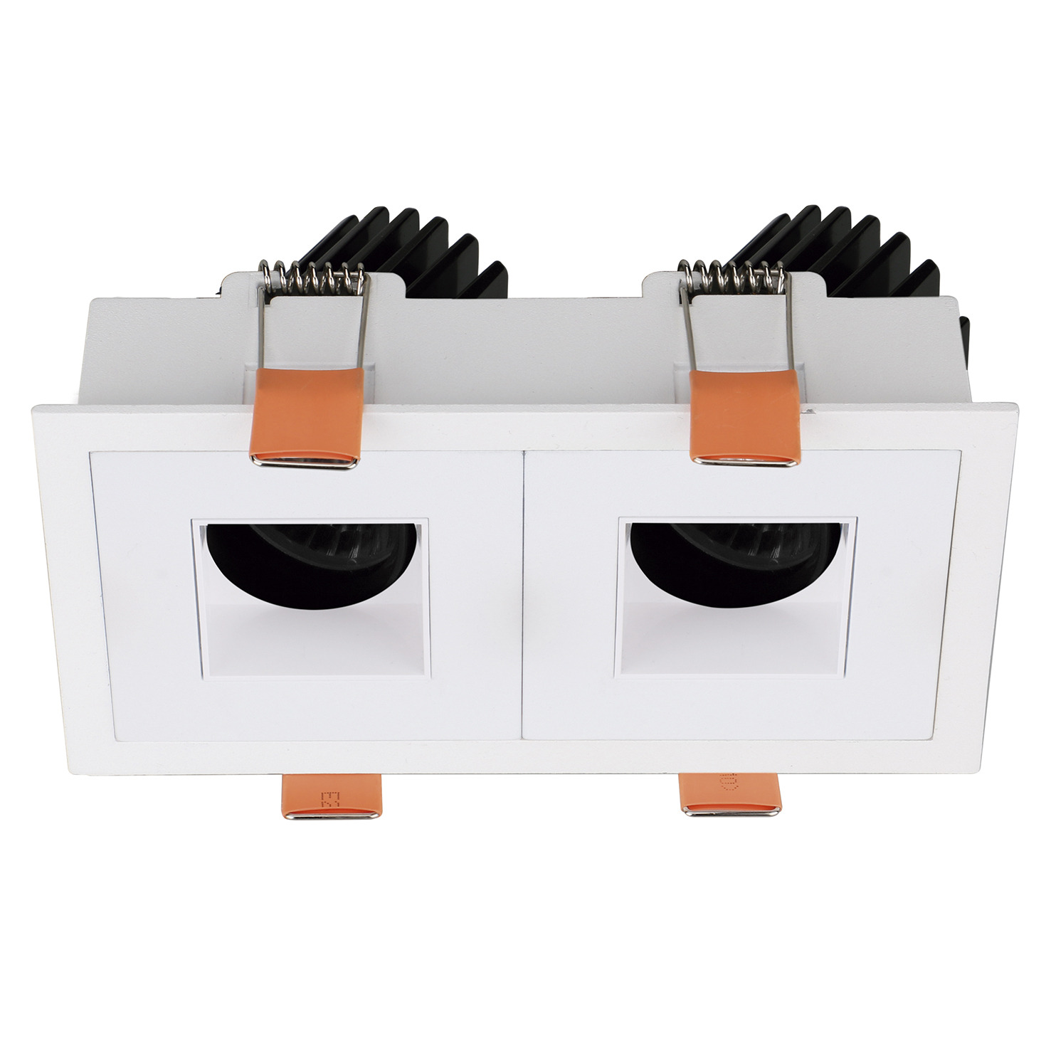 Empotrable techo tilt VIP3 2X Square Square LED COB 2x10.10W 923lm(1430lm) CRI97 2700K 38º Blanco Blanco