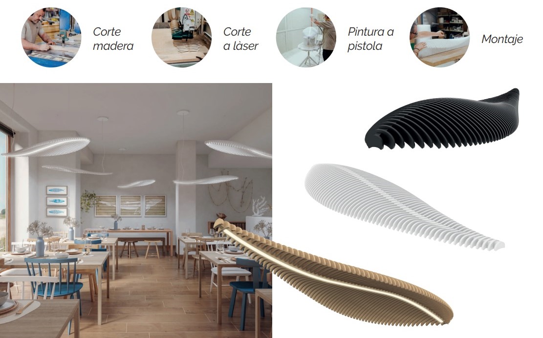 Fabricación lámparas en madera